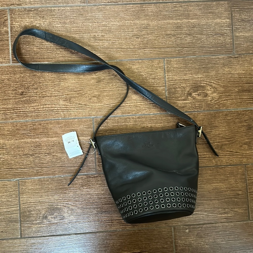 NWT Coach Black Grommet Bleaker Mini Duffell
